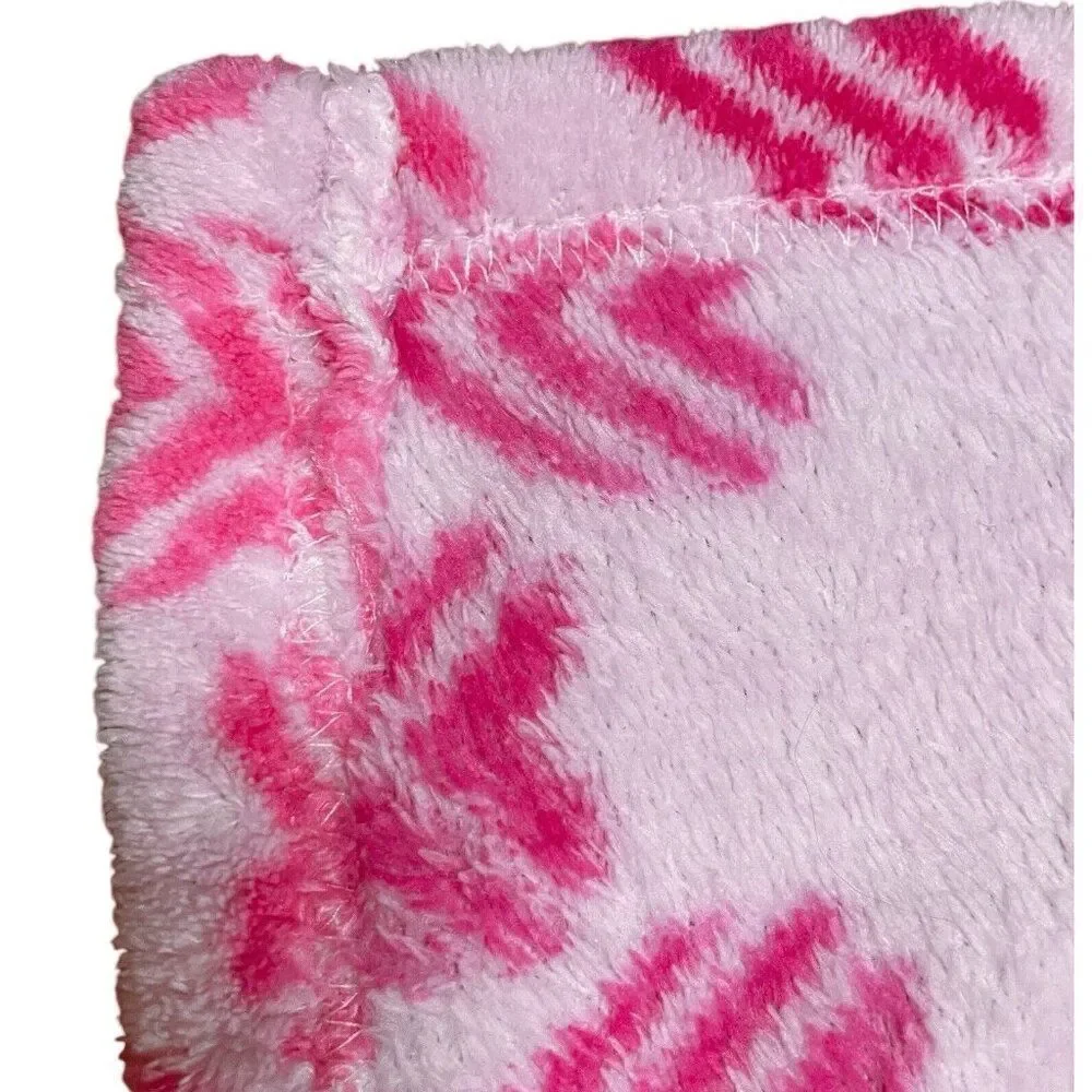 Pink Hearts Blanket Throw 88 x 74 Soft Love Cuddle Girly Winter Warm Cozy Cute